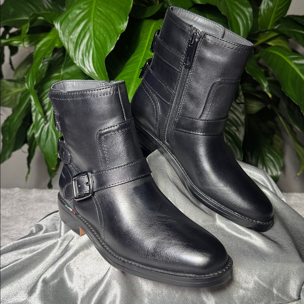 Franco Sarto Prina Black Leather Ankle Boots - Women's 5M